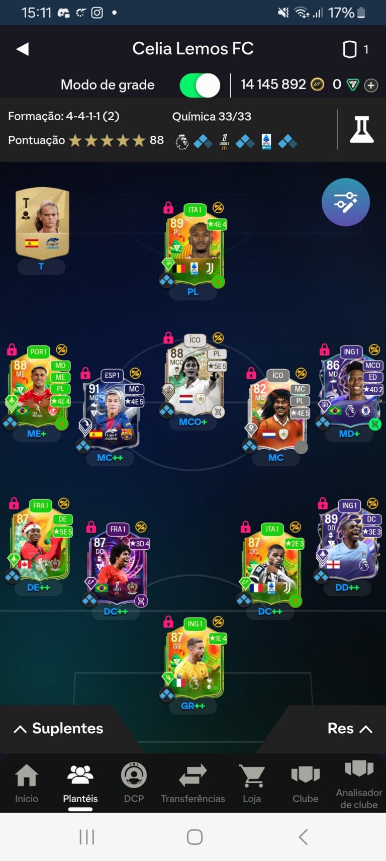 Conta com 14 Milhoes de coins e varios bugadores